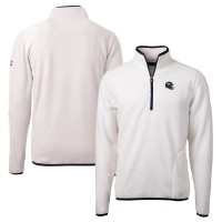 Denver Broncos Cutter & Buck White Helmet Cascade Eco Sherpa Fleece Quarter-Zip Pullover Jacket