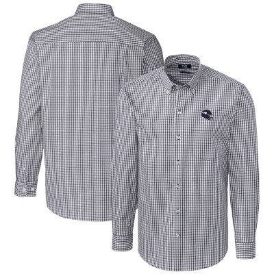 Рубашка Minnesota Vikings Cutter & Buck Helmet Easy Care Stretch Gingham - Charcoal