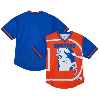 Футболка Denver Broncos Mitchell & Ness Jumbotron 3.0 Mesh V-Neck - Royal