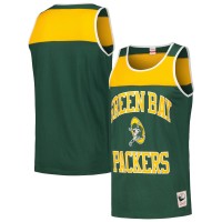 Green Bay Packers Mitchell & Ness Green/Gold Heritage Colorblock Tank Top