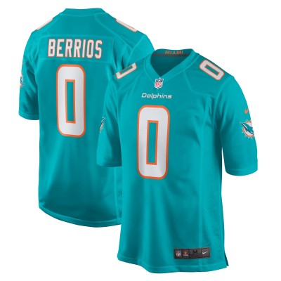 Игровая джерси Braxton Berrios Miami Dolphins Nike Game - Aqua