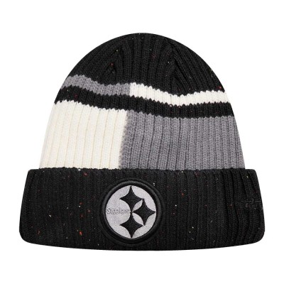Шапка Pittsburgh Steelers Pro Standard Speckled Cuffed Knit - Black/White