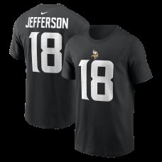 Minnesota Vikings Justin Jefferson Nike Black Name & Number T-Shirt