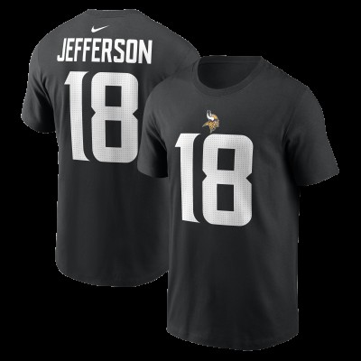 Minnesota Vikings Justin Jefferson Nike Black Name & Number T-Shirt