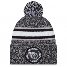 Шапка с помпоном Tennessee Titans New Era 2023 Inspire Change Cuffed Knit – Heather Black