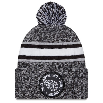 Шапка с помпоном Tennessee Titans New Era 2023 Inspire Change Cuffed Knit – Heather Black