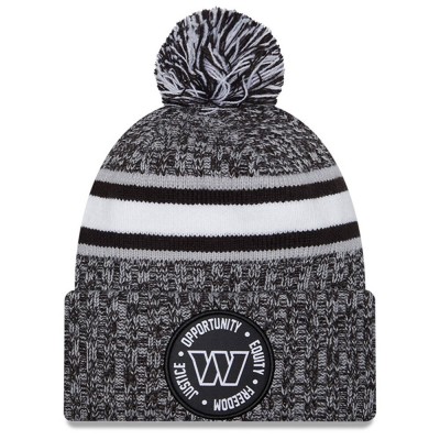 Шапка с помпоном Washington Commanders New Era 2023 Inspire Change Cuffed Knit – Heather Black
