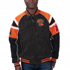 Куртка Cincinnati Bengals G-III Sports by Carl Banks Faux Suede Raglan Varsity - Black