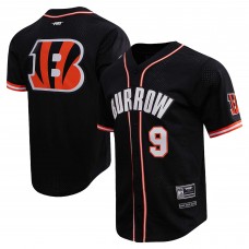 Рубашка с коротким рукавом Joe Burrow Cincinnati Bengals Pro Standard Mesh Baseball - Black