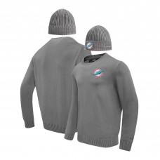 Свитер и шапка Miami Dolphins Pro Standard Crewneck Box Gift - Gray