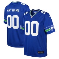 Подростковая именная джерси Seattle Seahawks Nike Royal Throwback 