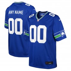 Подростковая именная джерси Seattle Seahawks Nike Royal Throwback 