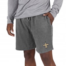 New Orleans Saints Concepts Sport Trackside Fleece Jam Shorts - Charcoal