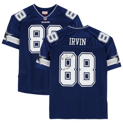 Игровая джерси Michael Irvin Dallas Cowboys Autographed Fanatics Authentic Blue 1996 Mitchell & Ness Authentic with HOF 2007 Inscription