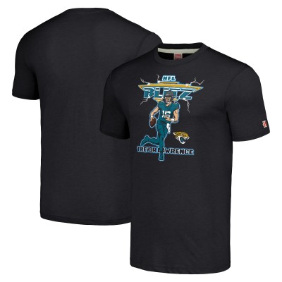 Футболка Trevor Lawrence Jacksonville Jaguars Homage NFL Blitz Player Tri-Blend - Heathered Charcoal