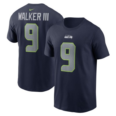 Seattle Seahawks Kenneth Walker III Nike College Navy Player Name & Number T-Shirt