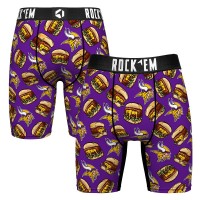 Minnesota Vikings Rock Em Socks Juicy Lucy Burger Boxer Briefs - Purple