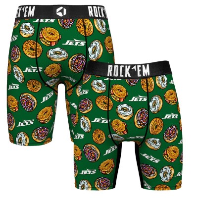 New York Jets Rock Em Socks Green NY Style Bagel Boxer Briefs