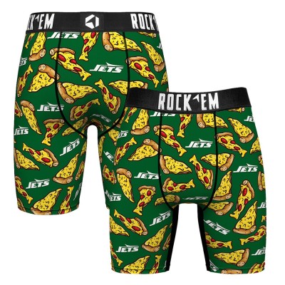 New York Jets Rock Em Socks Green NY Style Pizza Boxer Briefs