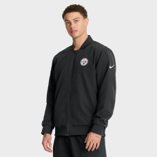 Куртка Pittsburgh Steelers Nike Black Sideline Powerful Blocking Full-Zip Dri-FIT Bomber Куртка Pittsburgh Steelers Nike Black Sideline Powerful Blocking Full-Zip Dri-FIT Bomber