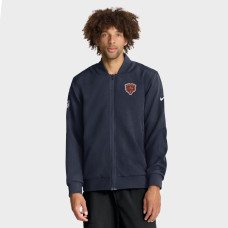 Куртка Chicago Bears Nike Navy Sideline Powerful Blocking Full-Zip Dri-FIT Bomber Куртка Chicago Bears Nike Navy Sideline Powerful Blocking Full-Zip Dri-FIT Bomber