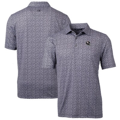 Pittsburgh Steelers Cutter & Buck Black Pike Magnolia Print Stretch Polo