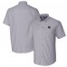 Denver Broncos Cutter & Buck Helmet Short Sleeve Stretch Oxford Button-Down Shirt - Charcoal
