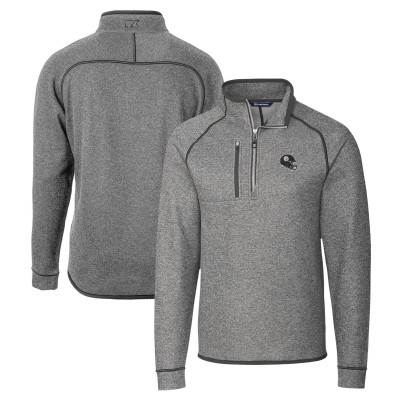 Pittsburgh Steelers Cutter & Buck Silver Helmet Mainsail Sweater-Knit Half-Zip Pullover Jacket