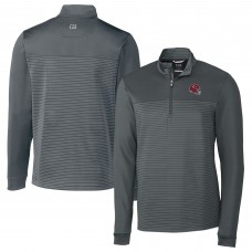 Кофта с длинным рукавом на короткой молнии Kansas City Chiefs Cutter & Buck Traverse Stripe Stretch- Gray