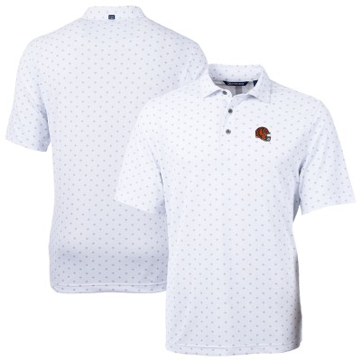 Поло Cincinnati Bengals Cutter & Buck Helmet Virtue Eco Pique Tile Print Recycled - White