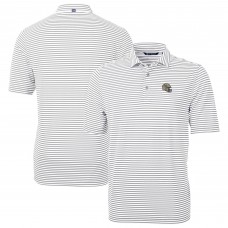 Поло New Orleans Saints Cutter & Buck Helmet Virtue Eco Pique Stripe Recycled - Silver