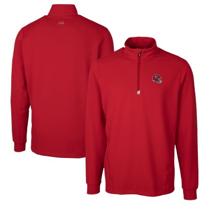 Kansas City Chiefs Cutter & Buck Red Helmet Traverse Stretch Quarter-Zip Pullover Top