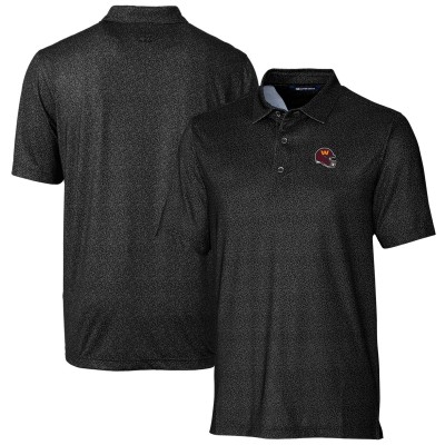 Поло Washington Commanders Cutter & Buck Helmet Micro Floral Print Stretch - Black