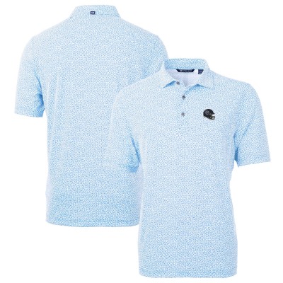 Поло Tennessee Titans Cutter & Buck Helmet Virtue Eco Pique Botanical Print Recycled - Light Blue