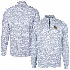 Green Bay Packers Cutter & Buck Charcoal Helmet Traverse Camo Print Stretch Quarter-Zip Pullover Top