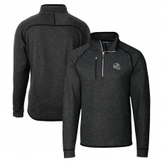 Кофта на короткой молнии Carolina Panthers Cutter & Buck Helmet Mainsail Sweater-Knit - Charcoal