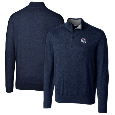 Пуловер Buffalo Bills Cutter & Buck Navy Helmet Lakemont Tri-Blend Sweater