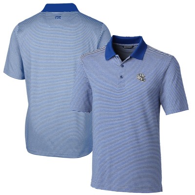 Indianapolis Colts Cutter & Buck Royal Helmet Forge Tonal Stripe Stretch Polo