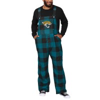 Jacksonville Jaguars FOCO Teal Big Logo Plaid Overalls