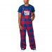 New York Giants FOCO Big Logo Plaid Overalls - Royal