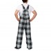 Las Vegas Raiders FOCO Big Logo Plaid Overalls - Black