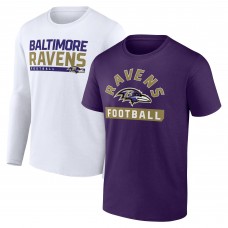 Футболка с длинным рукавом Baltimore Ravens Two-Pack 2023 Schedule - Purple/White