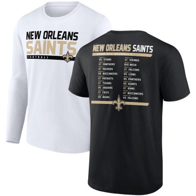 Две футболки New Orleans Saints Two-Pack 2023 Schedule - Black/White