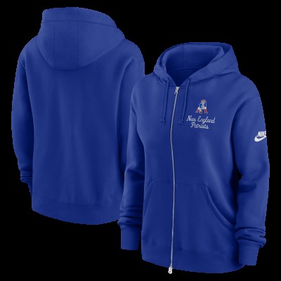 Женская New England Patriots Nike Royal Phoenix Rewind Full-Zip Hoodie