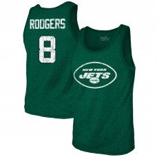 Aaron Rodgers New York Jets Majestic Threads Player Name & Number Tri-Blend Tank Top - Green