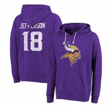 Толстовка Justin Jefferson Minnesota Vikings Majestic Threads Name & Number Tri-Blend - Purple