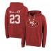 Толстовка Christian McCaffrey San Francisco 49ers Majestic Threads Name & Number Tri-Blend - Scarlet