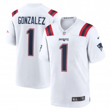 Игровая джерси Christian Gonzalez New England Patriots Nike 2023 NFL Draft First Round Pick - White