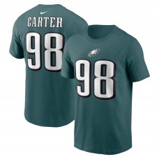 Футболка с номером Jalen Carter Philadelphia Eagles Nike 2023 NFL Draft First Round Pick - Midnight Green