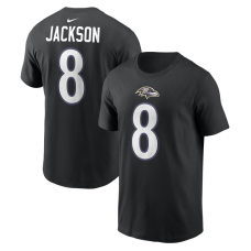 Футболка Baltimore Ravens Lamar Jackson Nike Black Name & Number Футболка Baltimore Ravens Lamar Jackson Nike Black Name & Number